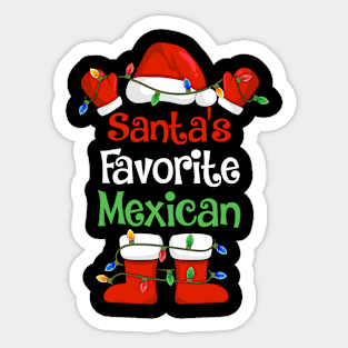 Santa's Favorite Mexican Funny Christmas Pajamas Sticker